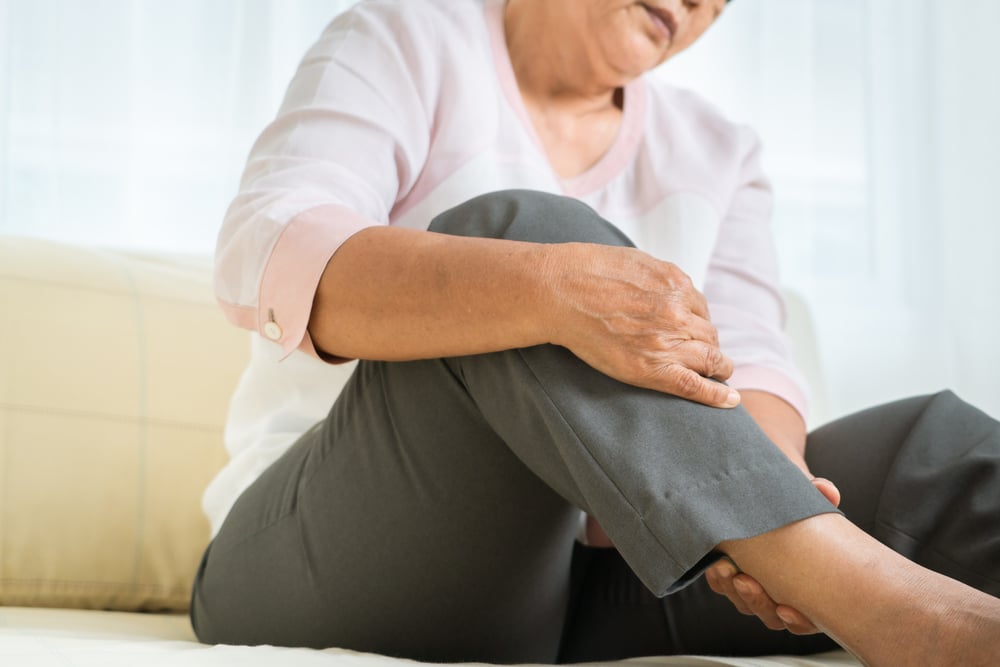 Older lady suffering from osteoarthritis